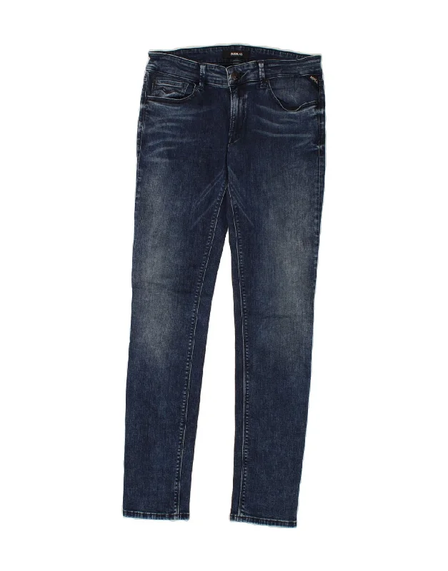 REPLAY Womens Luz Skinny Jeans W30 L32 Navy Blue Cotton Cozy Relaxed Fit Denim Jeans REPLAY Womens Luz Skinny Jeans W30 L32 Navy Blue Cotton Cozy Relaxed Fit Denim Jeans