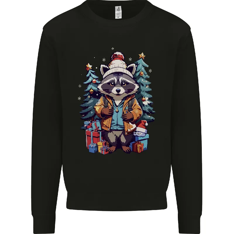 A Cool Christmas Racoon Xmas Mens Sweatshirt Jumper Zip Hoodie Drawstring Kangaroo Pocket A Cool Christmas Racoon Xmas Mens Sweatshirt Jumper Zip Hoodie Drawstring Kangaroo Pocket