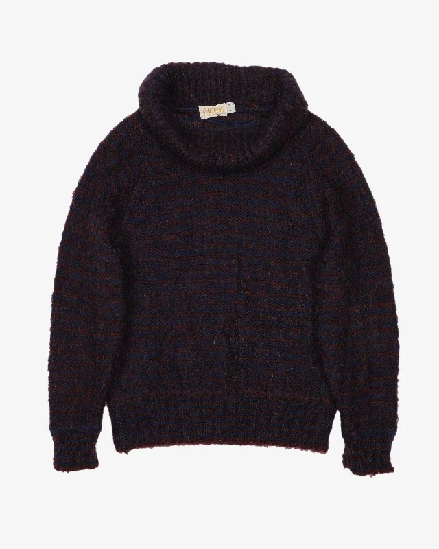 1980s Dalkeith Mohair Knitted Jumper - S Graphic Sweater Embroidered Appliqued