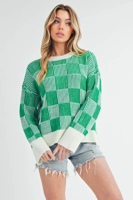 Simone Check Sweater Mesh Blend Leather Blend Suede Blend