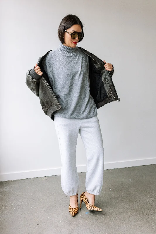 Merino Wool Sweater (Fog) Embroidered Appliqued Beaded