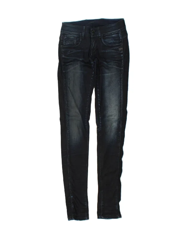 G-STAR Womens Skinny Jeans W27 L36  Navy Blue Cotton Trendy Classic Fit Jeans