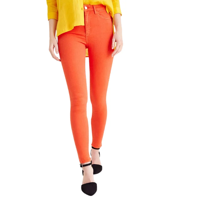 OXXO - High Rise denim Pants with Details Casual Sweatpants Style