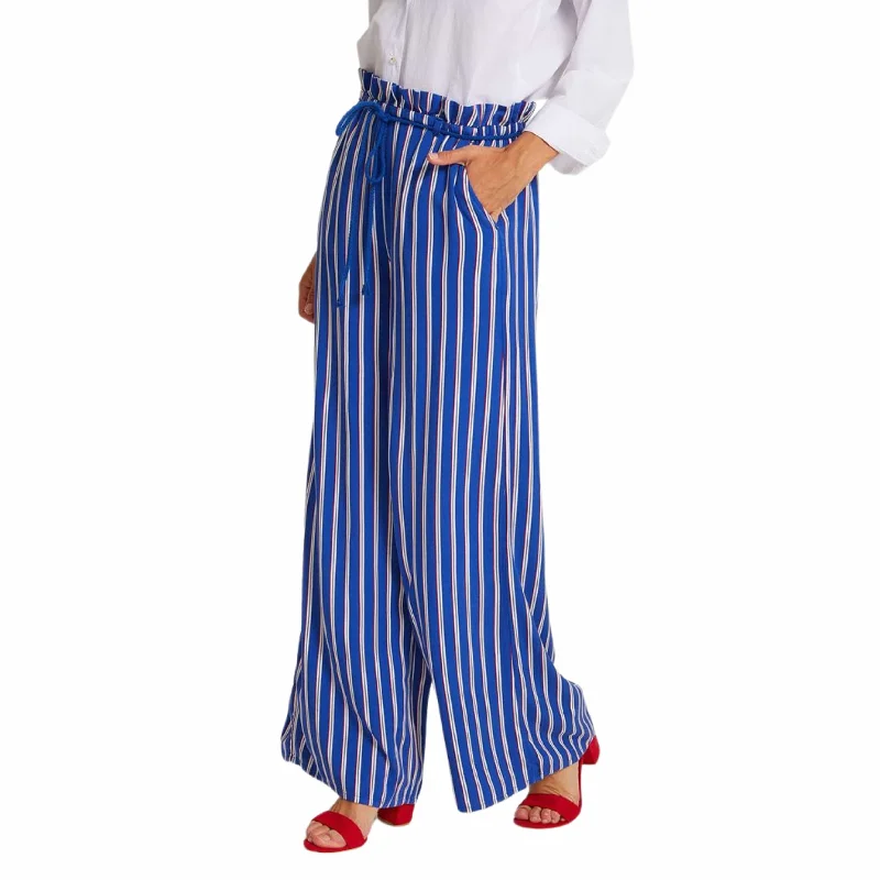 OXXO - stripped wide leg pants Soft Cotton Pants