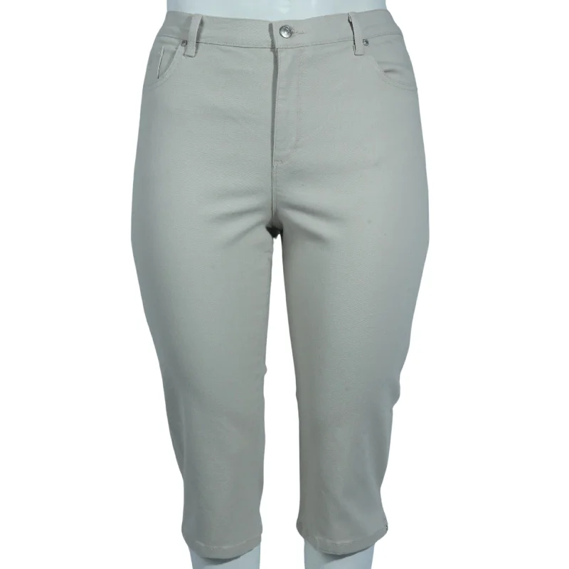GLORIA VANDERBILT - Belt Loops Capri Pants Trendy Velvet Pants