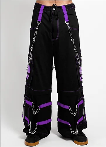 SKULL ZIPOFF PANT Purple Stylish Slim Trousers