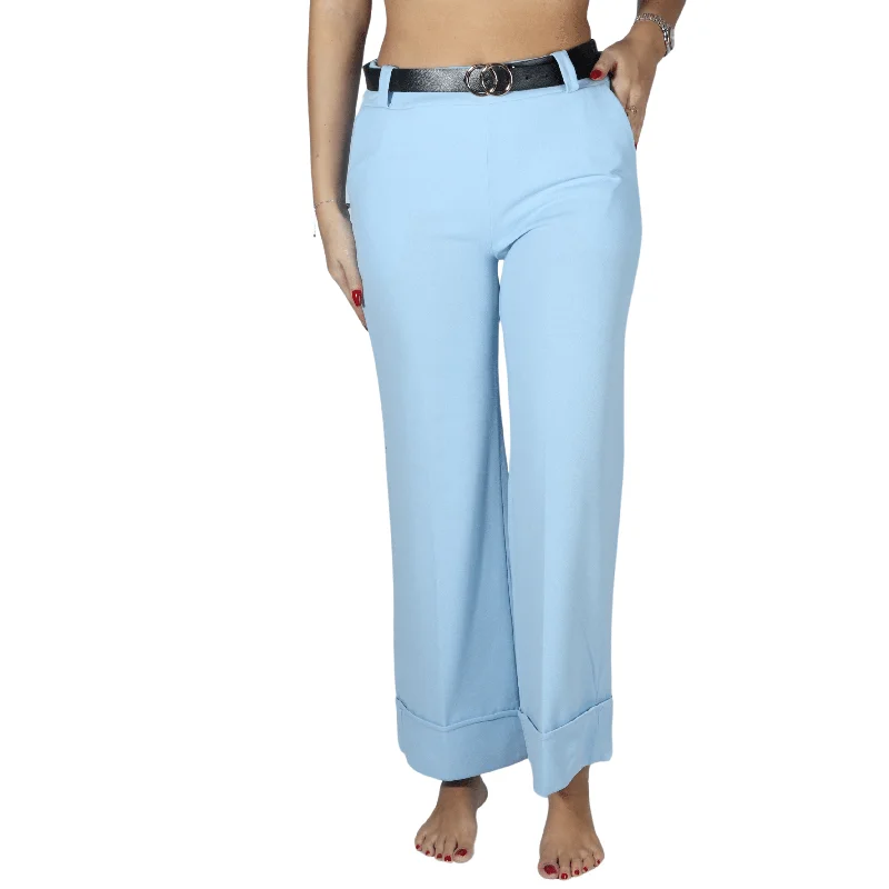 NEW G.J - Belt straight leg pants Trendy Printed Leggings