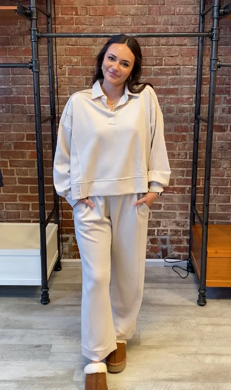 Luxeknit Pants | Ecru Cozy Maternity Pants