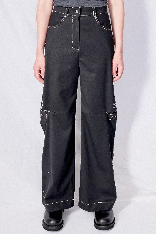 Black Pants Comfortable Wide-Leg Pants