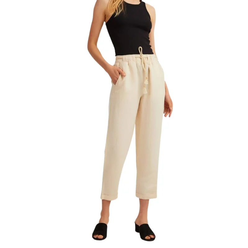 OXXO - Elastic Rope Belted pants Classic Straight-Leg Pants