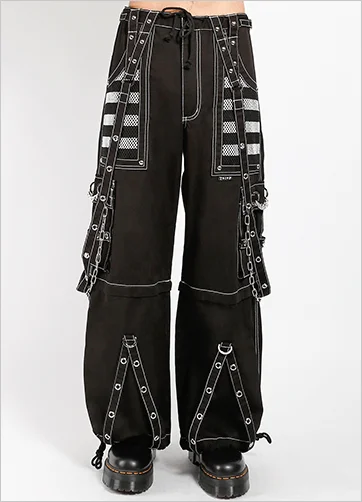 ELECTRO PANT - BLK/WHT Formal Linen Trousers