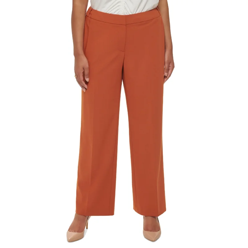 CALVIN KLEIN - Zippered Pocketed Creased Hook and Bar Straight Leg Pants Relaxed Lounge Trousers