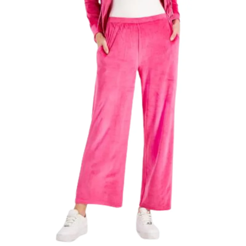 CHARTER CLUB - Velour Wide-Leg Pants Warm Wool Trousers