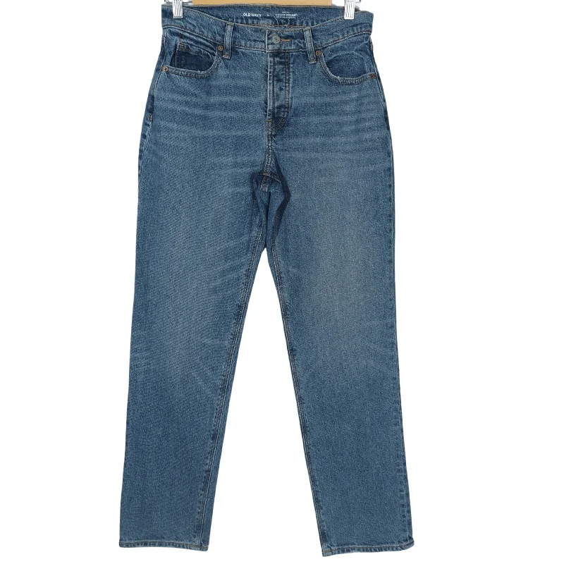 OLD NAVY - High rise slouchy straight denim pants Relaxed High-Waist Trousers