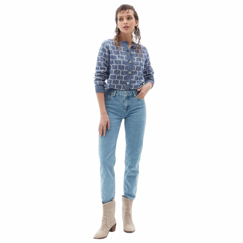 OXXO - Mid Rise Cigarette Fit Denim Pants Wide-Legged Palazzos