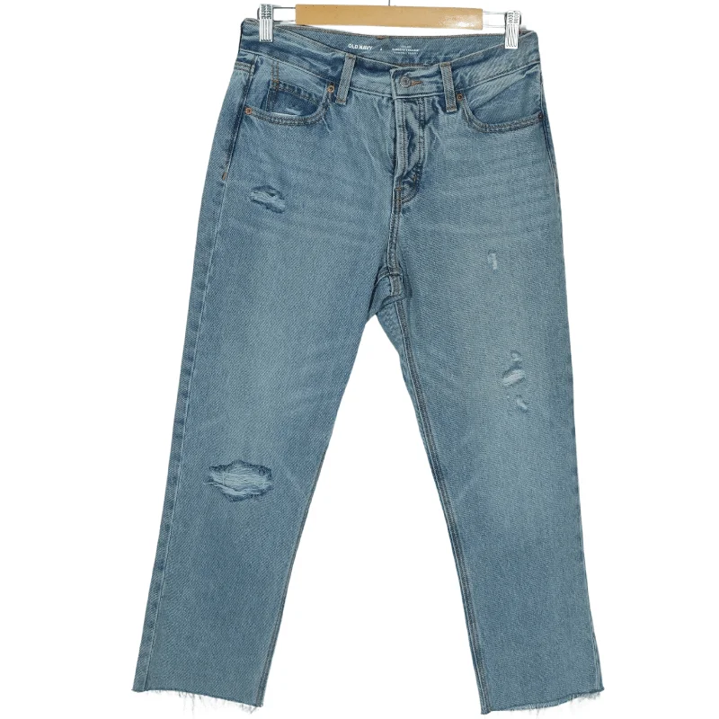 OLD NAVY - High rise Distressed denim pants Trendy Velvet Pants