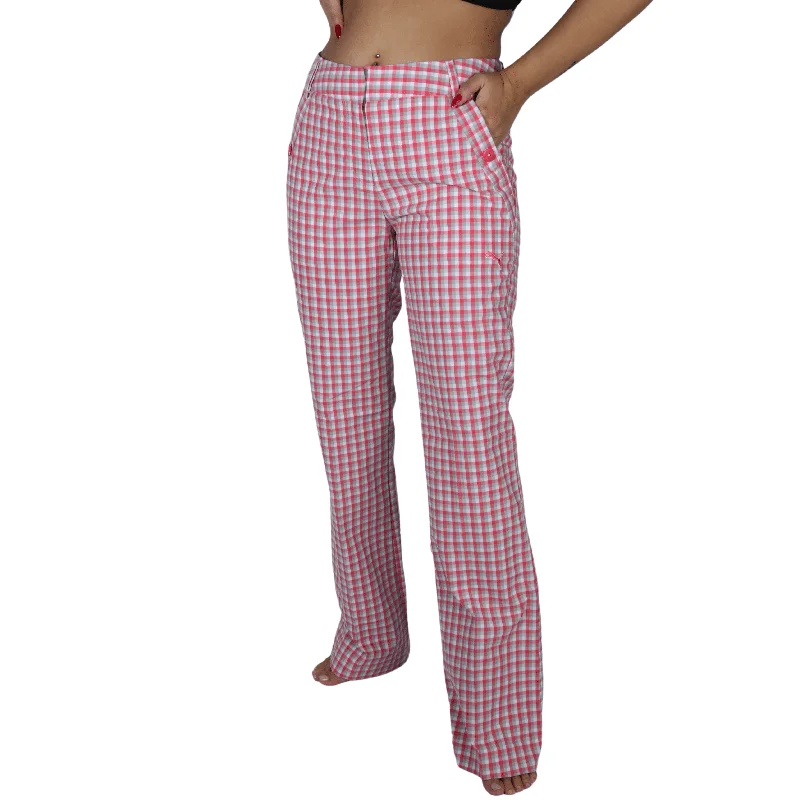 PUMA - Checkered pattern pants Stylish Elastic Waist Pants