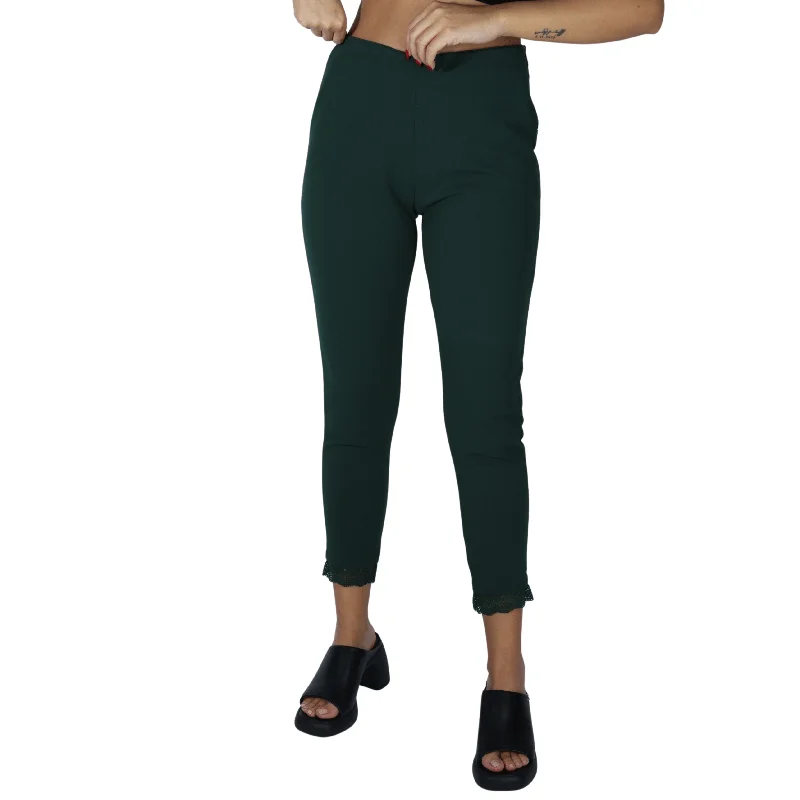 AERFAN - Detail hem pants Cozy Full-Length Pants
