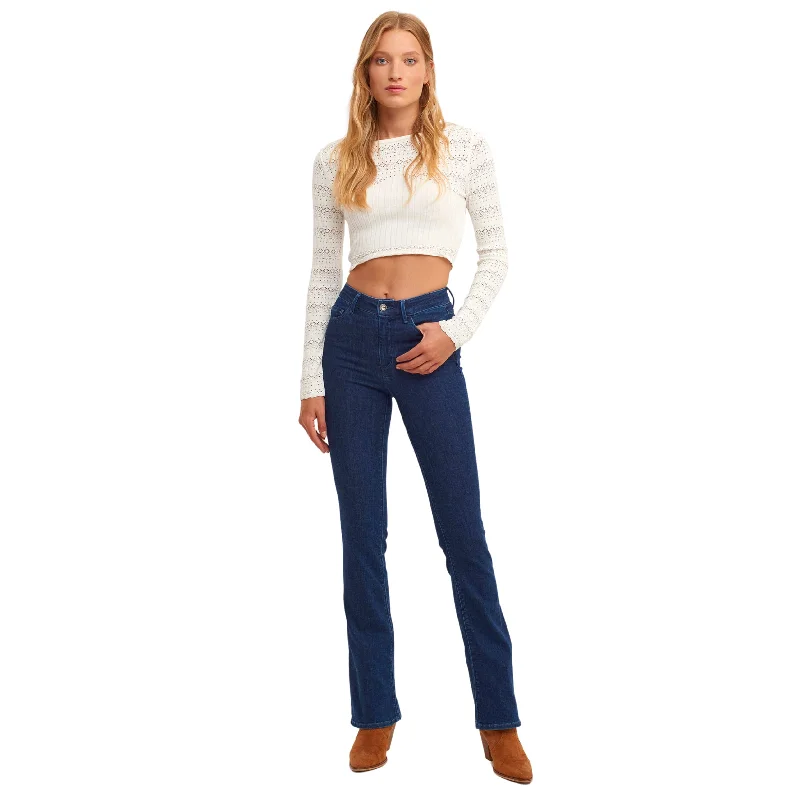 OXXO -  High Rise Bootcut Denim Pants Cozy Full-Length Pants