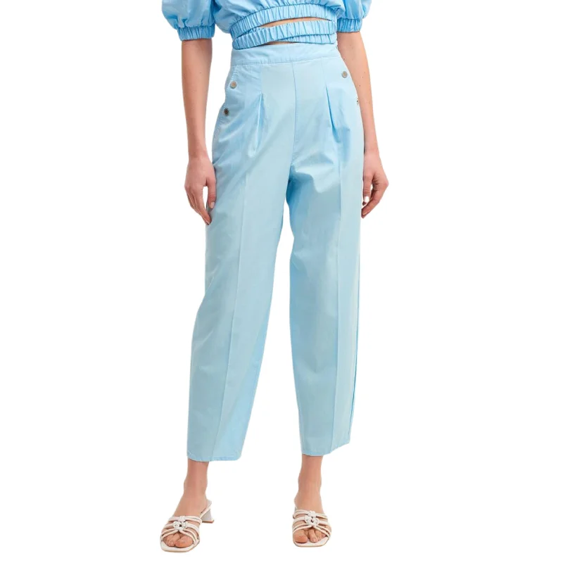 OXXO -  Pocketed and Pleated Loose Pants Lightweight Linen Pants