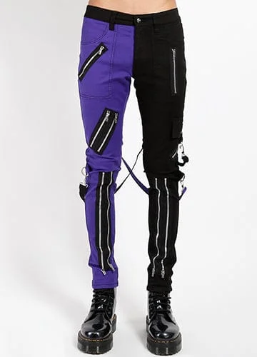 SPLIT LEG PURPLE/BLACK BONDAGE PANT Comfy Athletic Pants