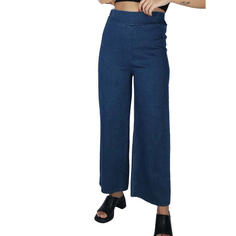 Wide leg denim pants Formal Stretch Pants