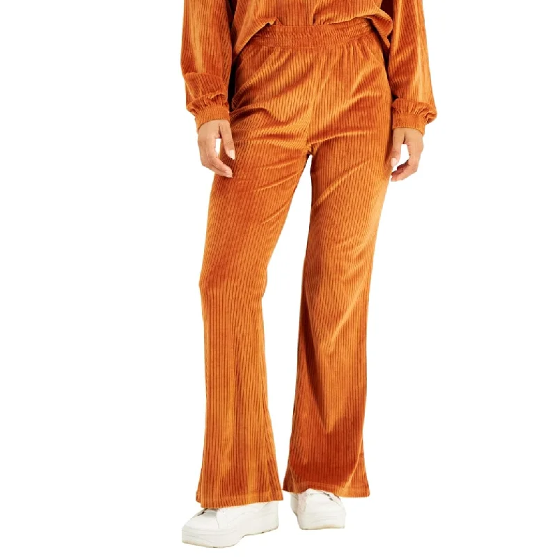 CRAVE FAME - Ribbed Velour Flare-Leg Pant Elegant Wool Trousers