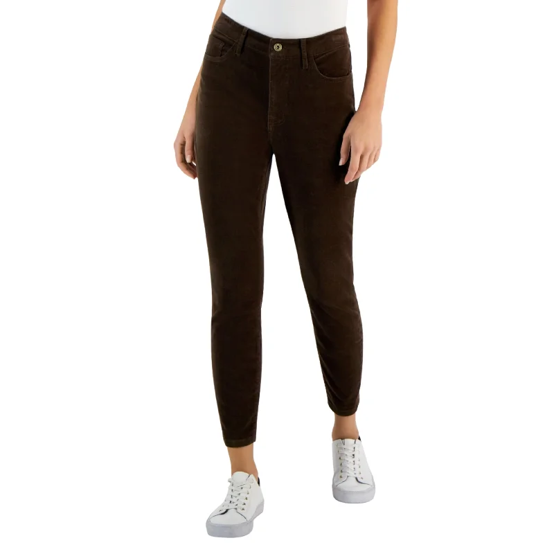 ORIGINAL - Tribeca Corduroy Cropped Skinny Pants Chic Checkered Pants