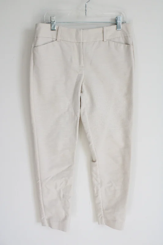 Ann Taylor Signature Beige Ankle Pant | 0 Petite Formal Stretch Pants