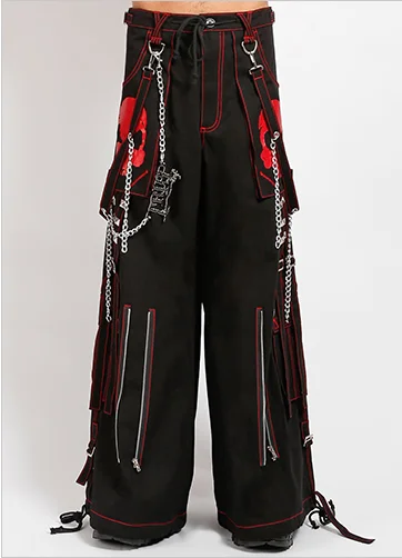 DOOM SKULL PANT RED Modern Bootcut Pants