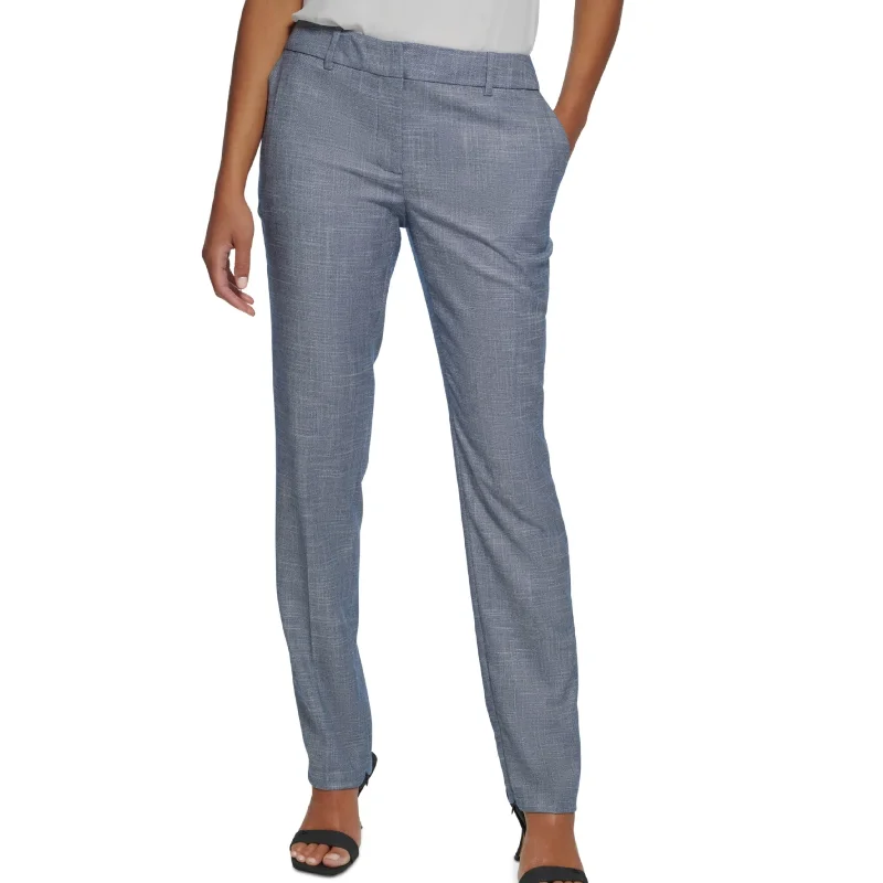 CALVIN KLEIN -  Mid-Rise Cropped Ankle Pants Soft Stretch Pants