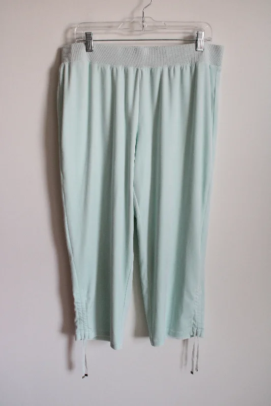 Hearts Of Palm Butter Soft Velvet Light Blue Pant | L Petite Trendy Wide-Leg Pants