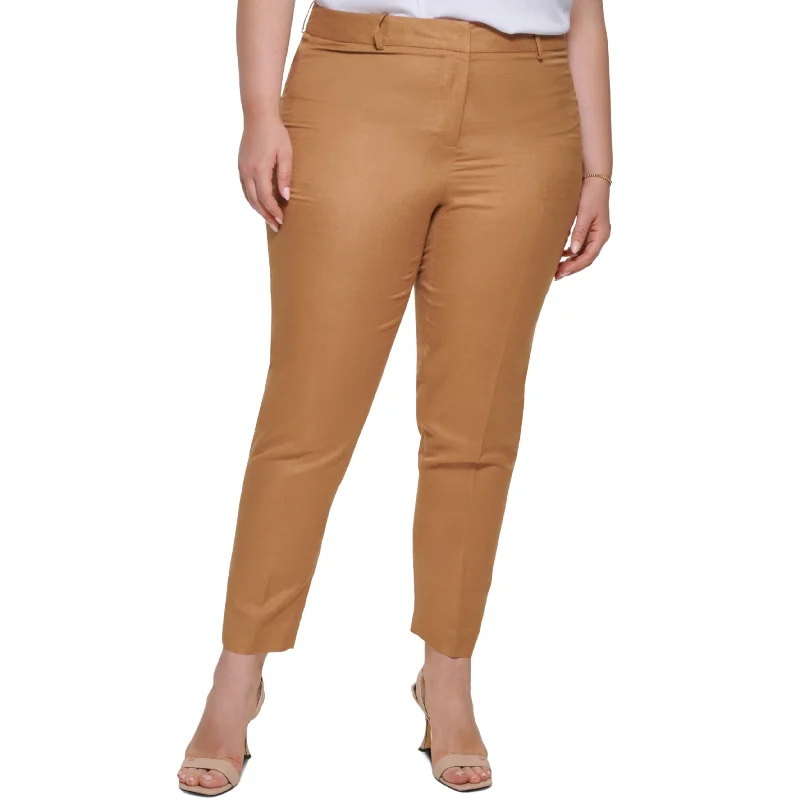 CALVIN KLEIN -  Linen Blend Slim Fit Pants Cozy Jogger Leggings