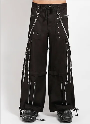 CHAIN PANT BLK Elegant High-Waist Pants