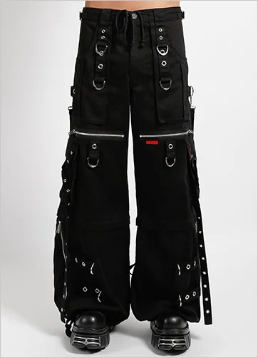 X-STRAP ZIP OFF PANT BLK Comfortable Denim Trousers