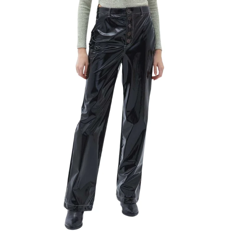 OXXO -  High Rise Vegan Leather Straight Fit Pants Stylish Casual Pants