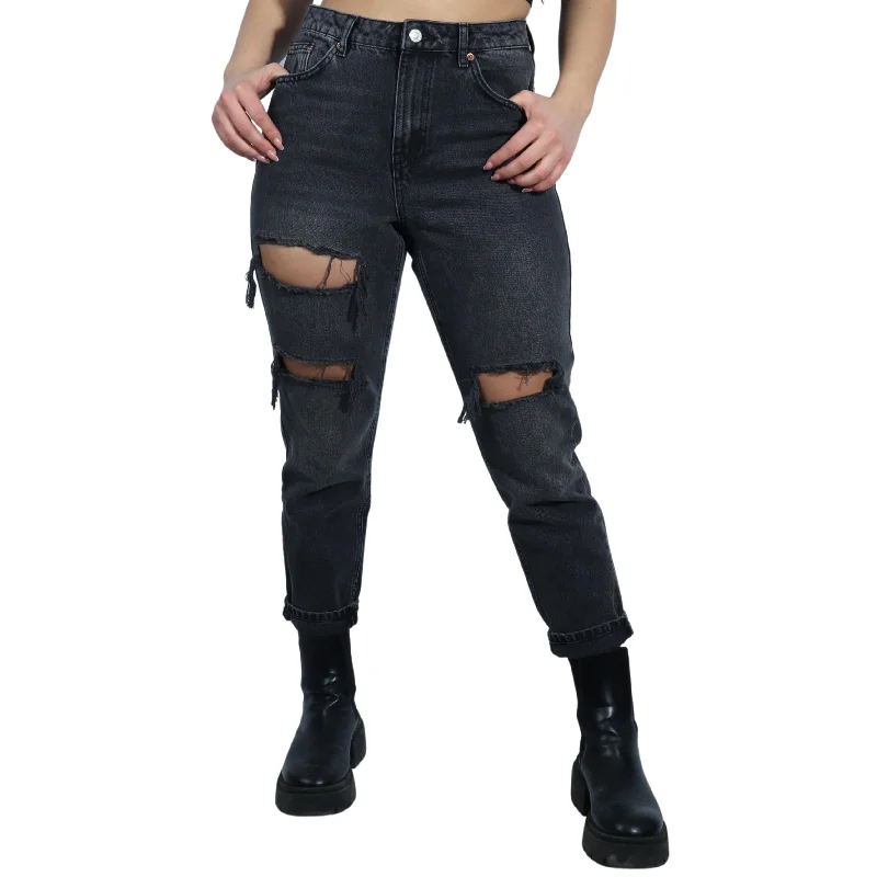 TOPSHOP - Ripped Pants Casual Sweatpants Style
