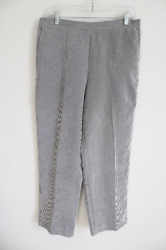 Alfred Dunner Gray Corduroy Pant | 14 Classic Pleated Pants