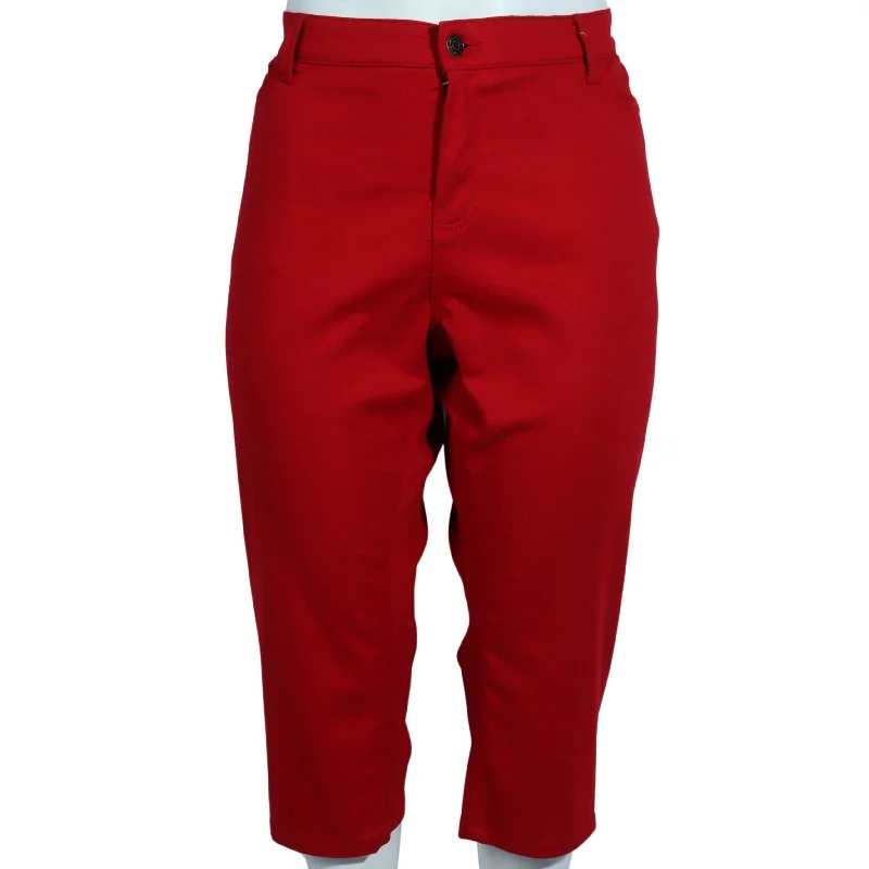 LIZ CLAIBORNE - Fit Plain Belt Loop Pants Trendy Tapered Pants