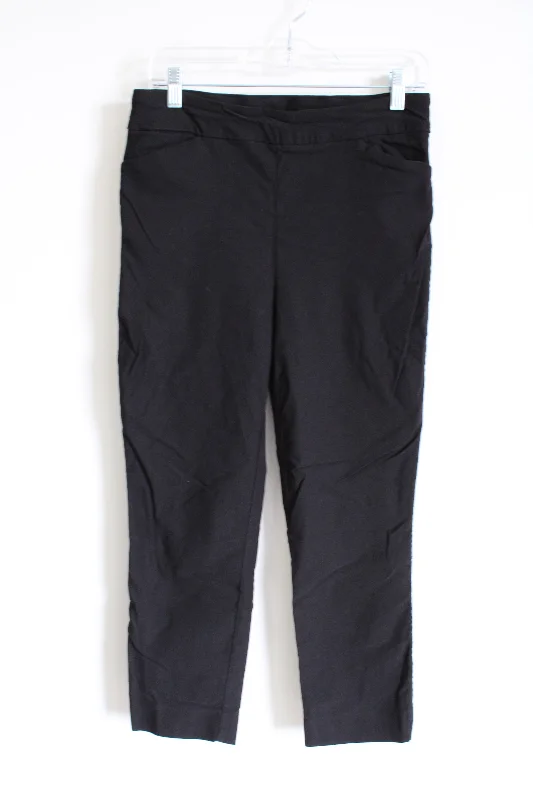 Hilary Radley Black Stretch Pant | M Relaxed High-Waist Trousers