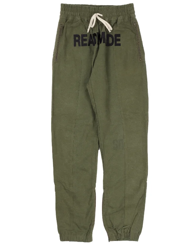 Embroidered Logo Track Pants Slim Fit Casual Pants