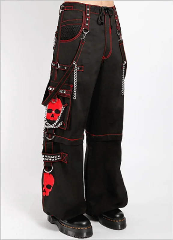 SUPER SKULL PANT - RED High-Waist Jeans