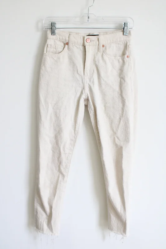 Banana Republic High-Rise Straight Beige Denim Ankle Pant | 25 Petite Lightweight Linen Pants