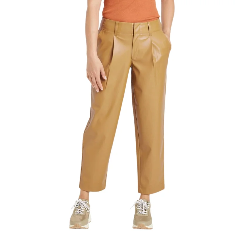 A NEW DAY - High-Rise Faux Leather Tapered Ankle Pants Fashionable Work Pants