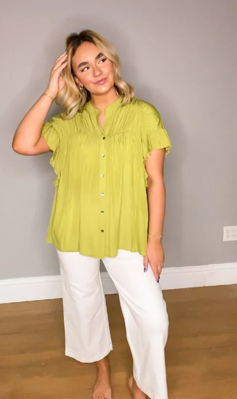 Tiffany Wide Leg Pants | White | Plus Classic Pleated Pants