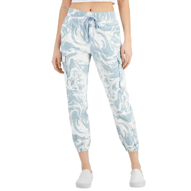TINSELTOWN - Printed Utility Cargo Jogger Pants Soft Wool Pants