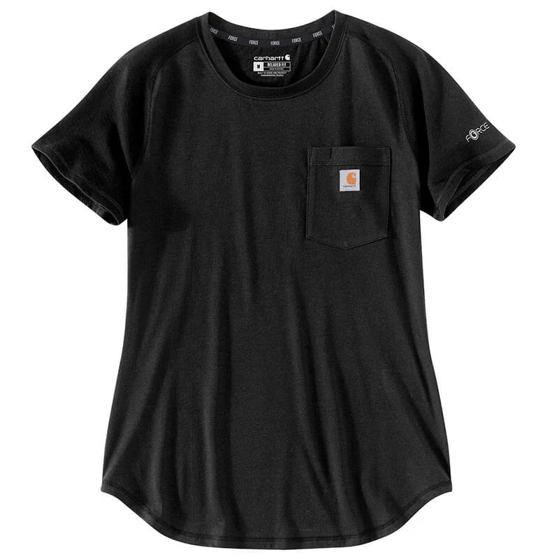 105415 - Carhartt Women's Force Relaxed Fit Midweight Pocket T-Shirt Front Pockets Side Pockets Patch Pockets