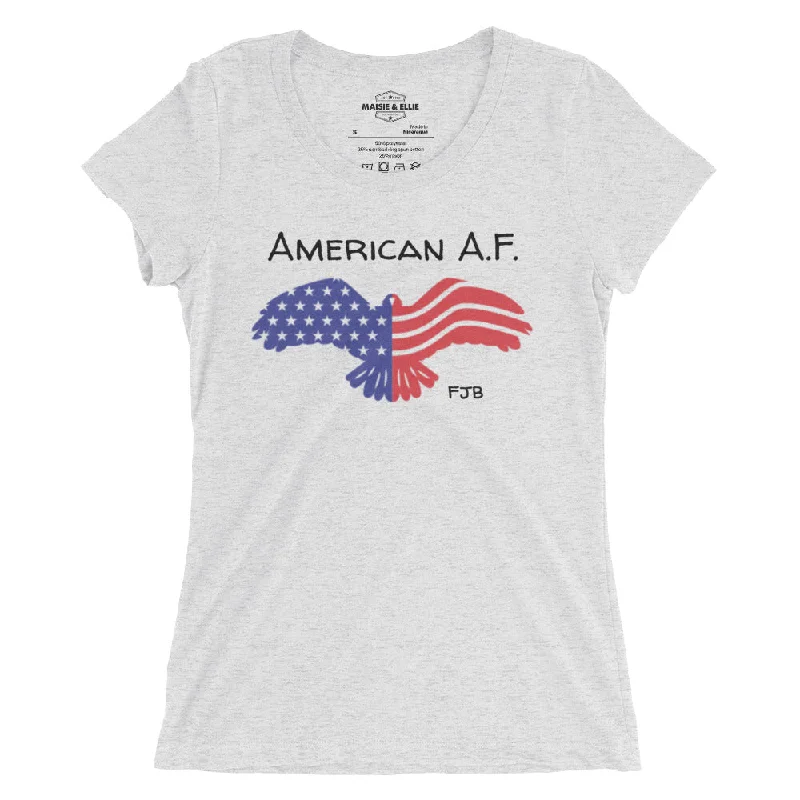 American A.F. Women's Tri-Blend Slim Fit T-Shirt Striped Floral Plaid