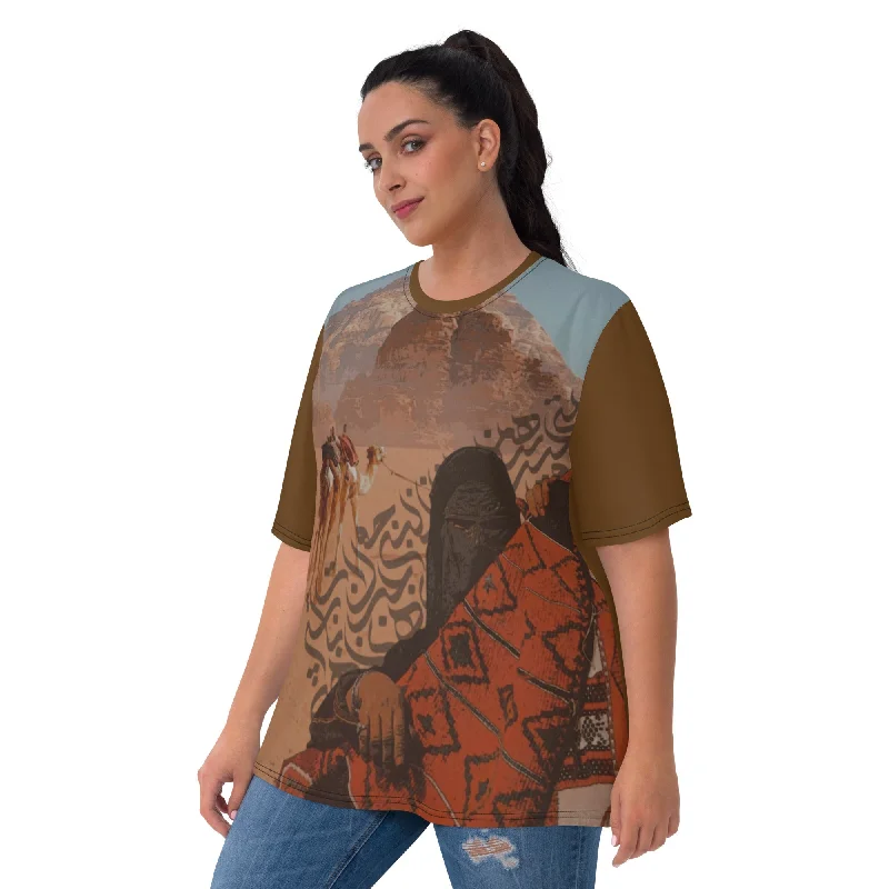 ARABIAN LIFE Premium Women's T-Shirt Beaded Sequined Faux Fur