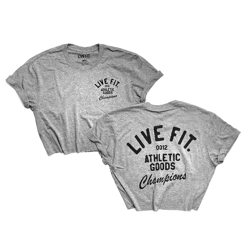 Athletic goods Crop Tee - Heather Grey Modern Contemporary Chic